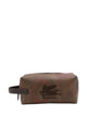 Etro Brown Leather Pouch Arnica
