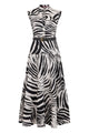 Max Mara Studio Midi Dress In Animal Print Cotton