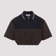 Miu Miu Cacao And Blue Cropped Viscose Top