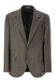 Brunello Cucinelli Prince Of Wales Wool And Cashmere Blazer With Tailored Construction