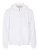 Brunello Cucinelli White Zip Hoodie With Zip Closure