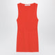 Max Mara Coral Red Ribbed Technical Yarn Top