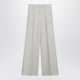 Max Mara Wideleg Trousers In Brown/Grey Linen Drill