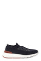 Brunello Cucinelli Runners In Cotton Knit And Semi-Glossy Calf Leather