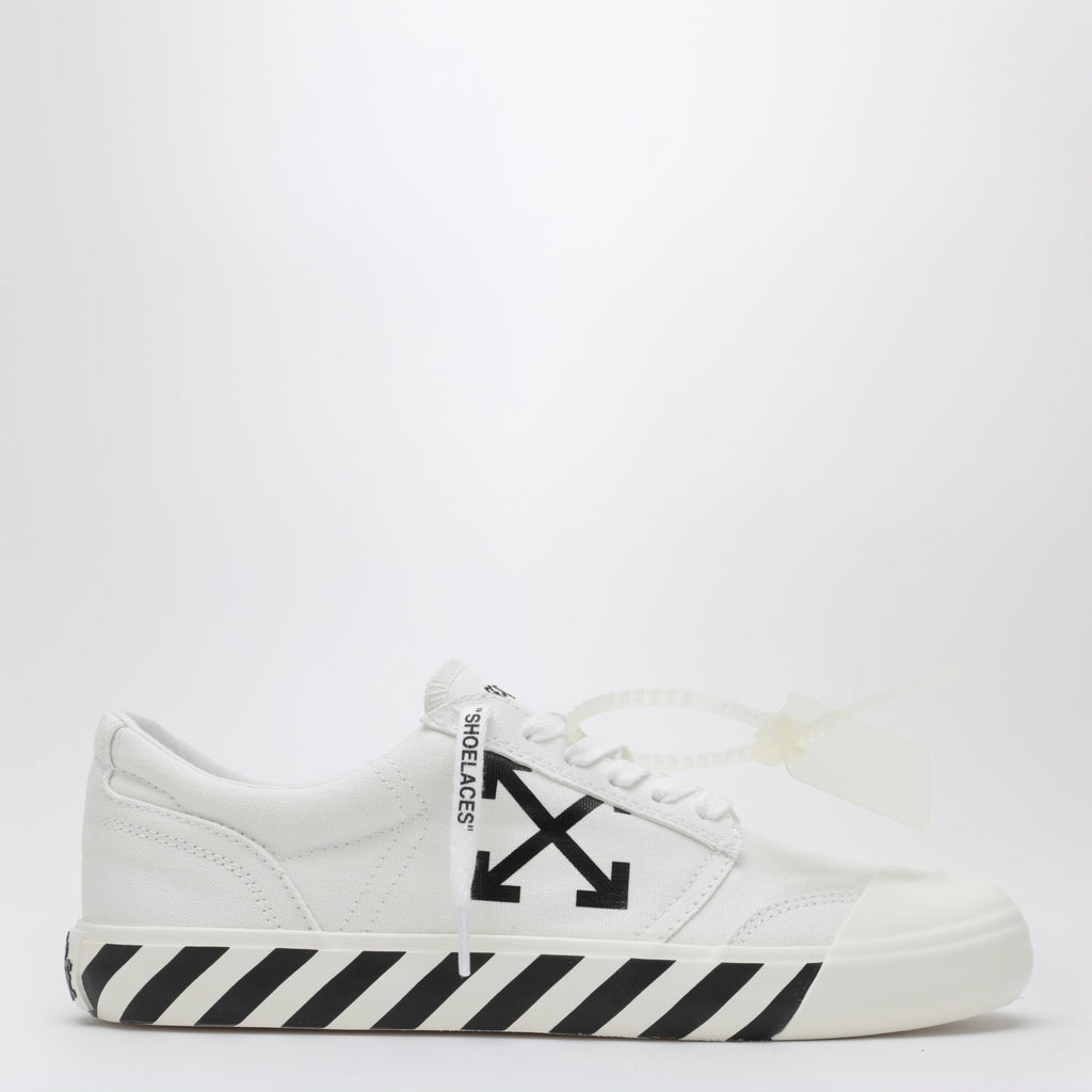 Off-White Vulcanized Laceup Fabric Sneakers In White