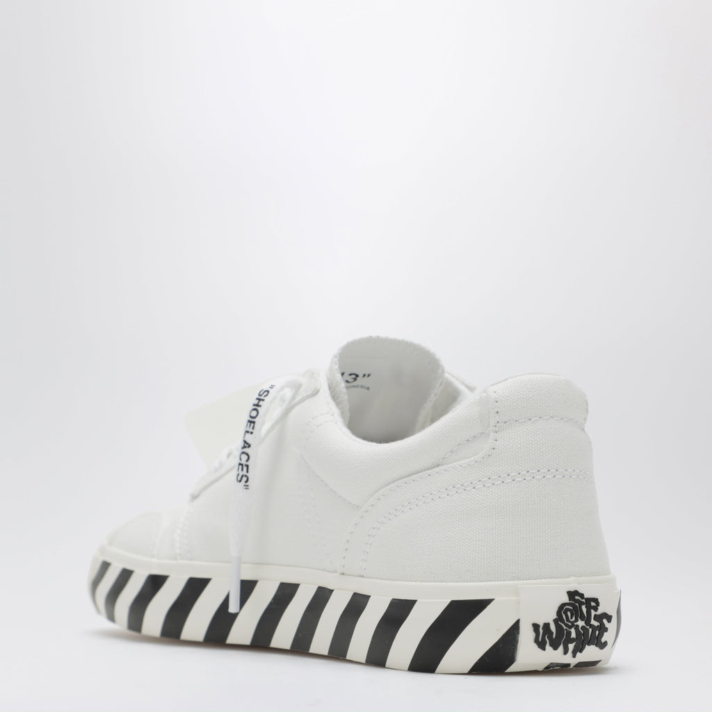 Off-White Vulcanized Laceup Fabric Sneakers In White