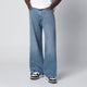Off-White Wideleg Light Blue Jeans With Logo