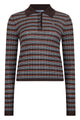 Prada Embroidered Knit Polo Shirt