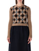 Prada Prada Cashmere Sweater With Argyle Pattern