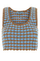 Prada Tow-Tone Crochet Crop Top