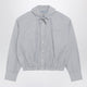 Prada Sandcolored Check Cotton Shirt With Scarf