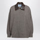 Prada Tobacco Houndstooth Wool Blouson