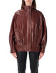 Arma Arma Paula Leather Funnel Neck Jacket