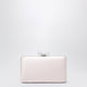 Self-Portrait Satin Clutch With Crystal Bow In Pink