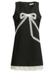 Self-Portrait Crepe Bow Lace Mini Dress
