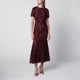 Self-Portrait Burgundy Lace Midi Dress With Removable Belt