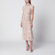 Self-Portrait Floral Sequin Midi Dress In Pink Polyester