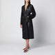 Nour Hammour Ruelle Belted Coat In Smooth Black Leather