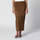 Nour Hammour Selly Brown Suede Maxi Skirt