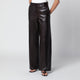 Nour Hammour Coda Wideleg Brown Leather Trousers
