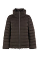 Herno Technical Suede-Effect Down Jacket With Padded High Collar