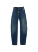 Elisabetta Franchi Cotton Faded Button-Fly Jeans