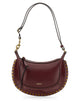 Isabel Marant Oskan Moon Shoulder Bag In Calfskin Burgundy