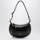 Isabel Marant Oskan Moon Studded Calfskin Leather Bag In Black