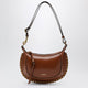 Isabel Marant Oskan Moon Shoulder Bag In Calfskin Leather Cognac