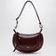 Isabel Marant Oskan Moon Shoulder Bag In Calfskin Burgundy