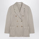 Palm Angels  Beige Double-Breasted Cotton Jacket