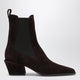 Paris Texas Bettina Suede Boots In Chocolate Brown