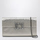 Roger Vivier Efflorescence Satin Clutch Bag Pearl Grey