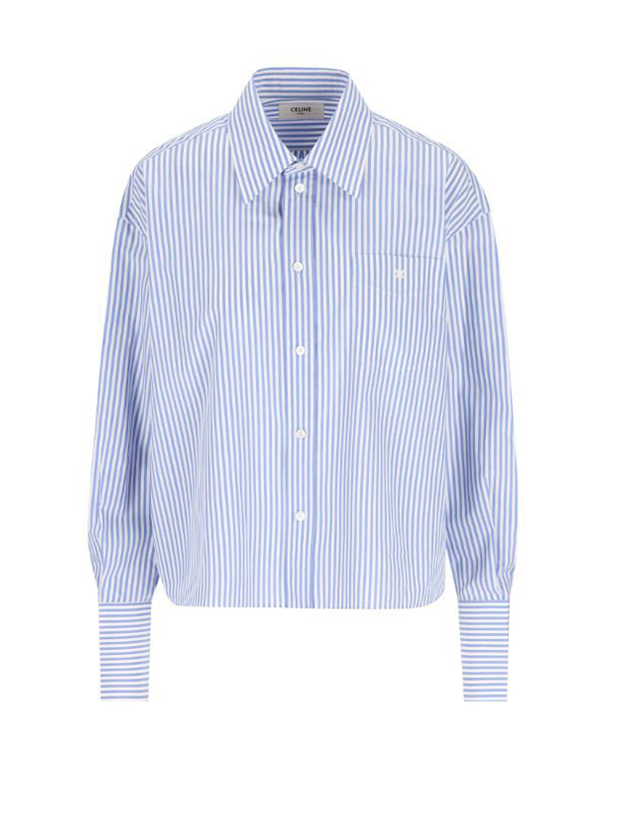 Celine Light Blue Cropped Cotton Shirt