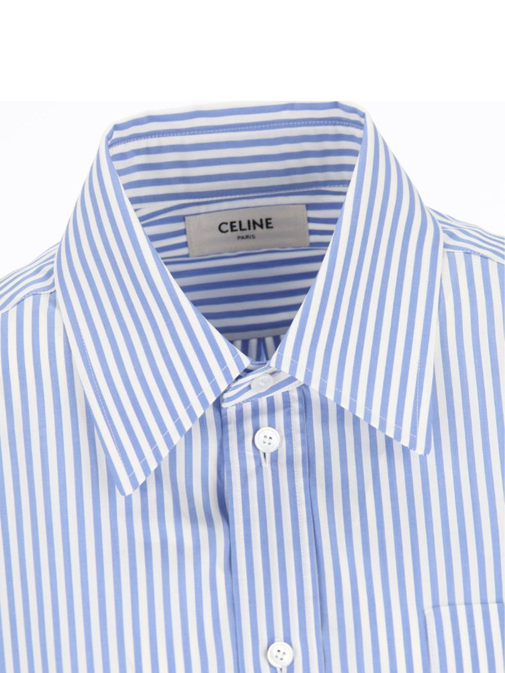 Celine Light Blue Cropped Cotton Shirt