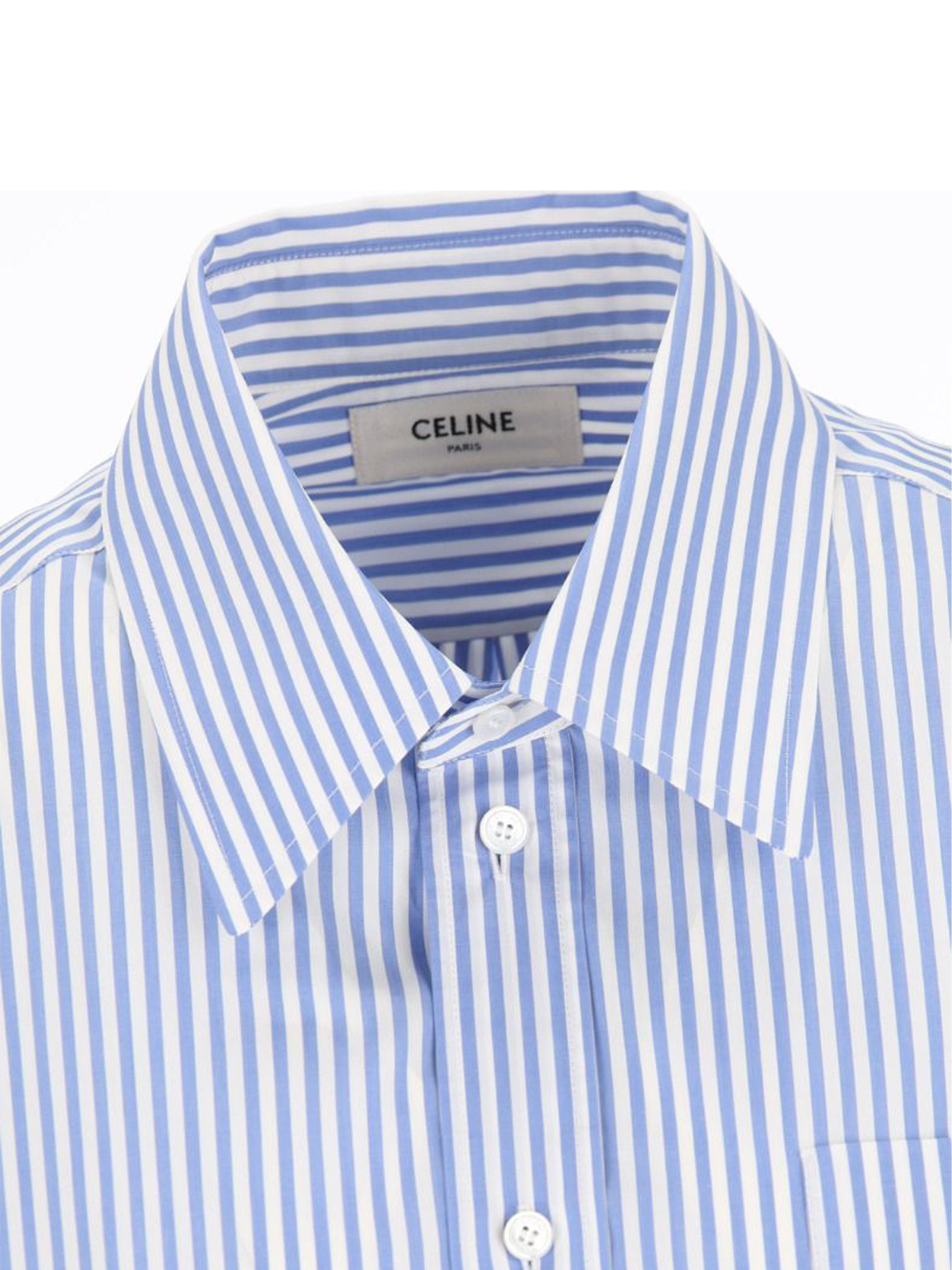 Celine Light Blue Cropped Cotton Shirt