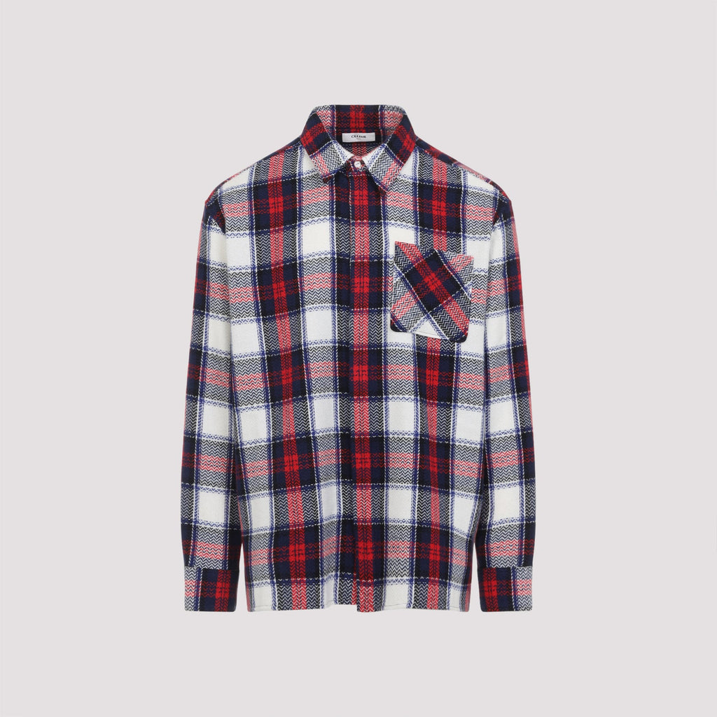 Celine Black And Red Cashmere Overshirt