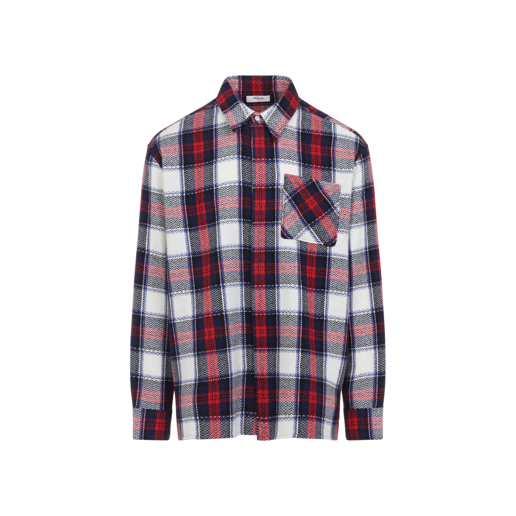 Celine Black And Red Cashmere Overshirt