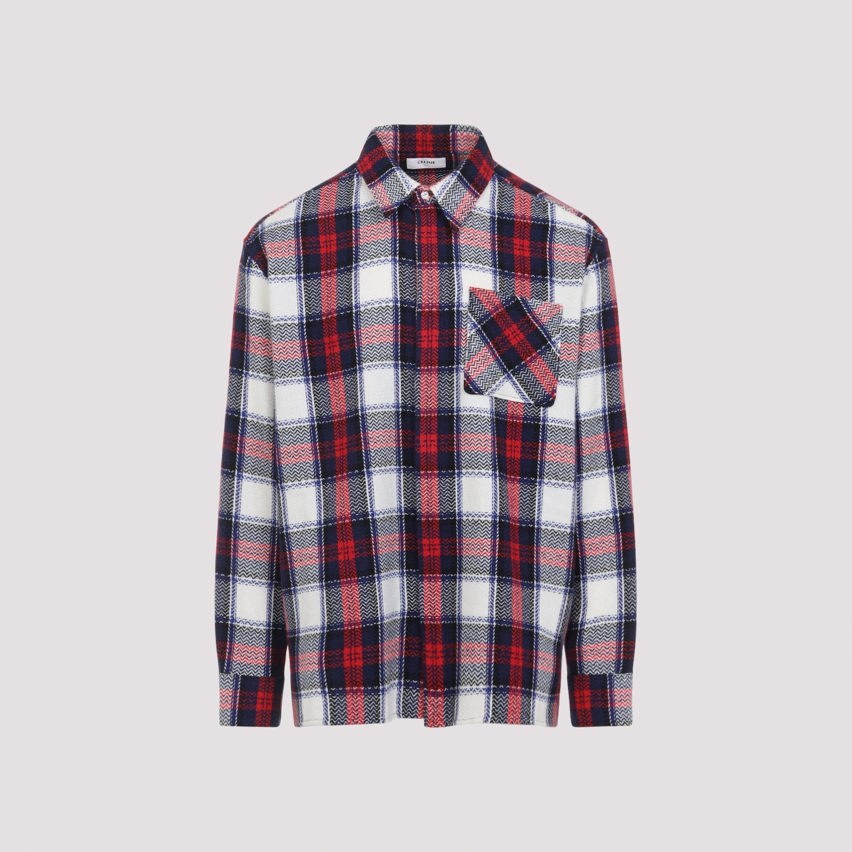 Celine Black And Red Cashmere Overshirt
