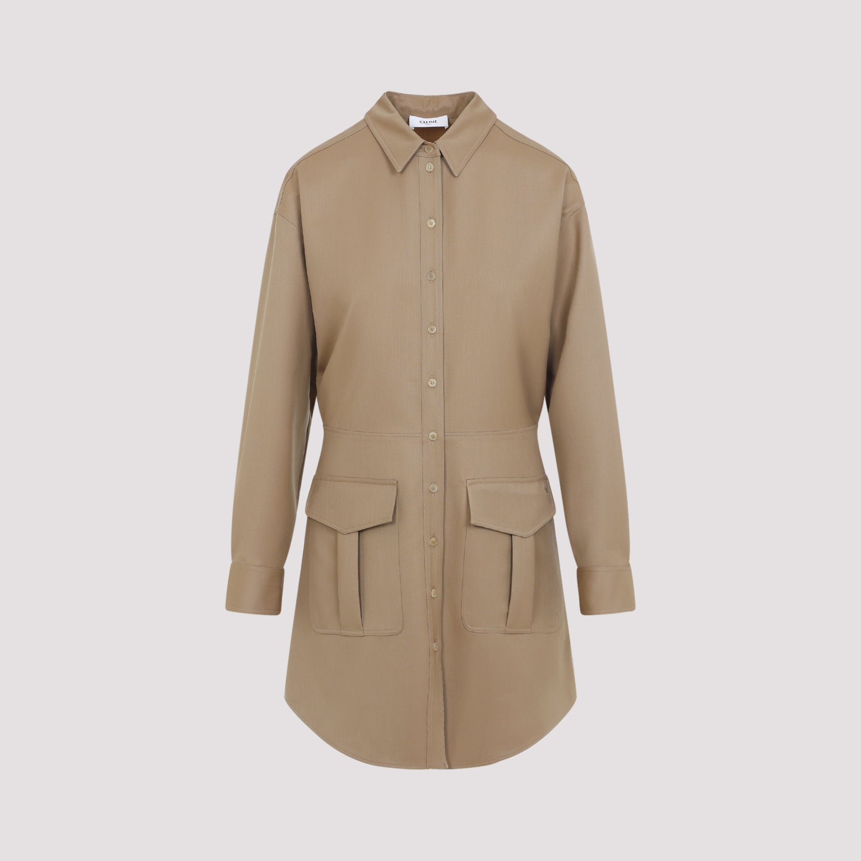 Celine Beige Wool Mini Dress