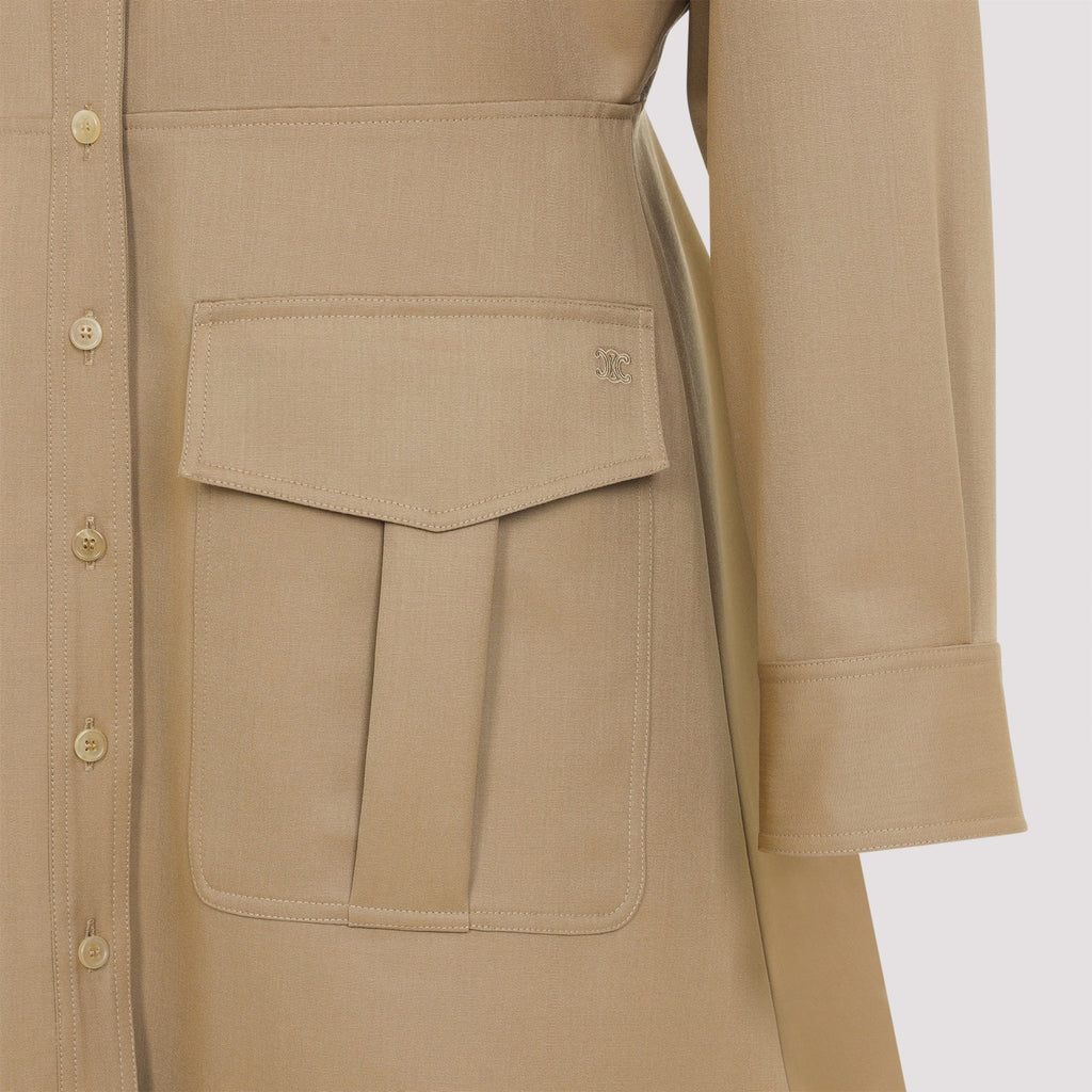 Celine Beige Wool Mini Dress