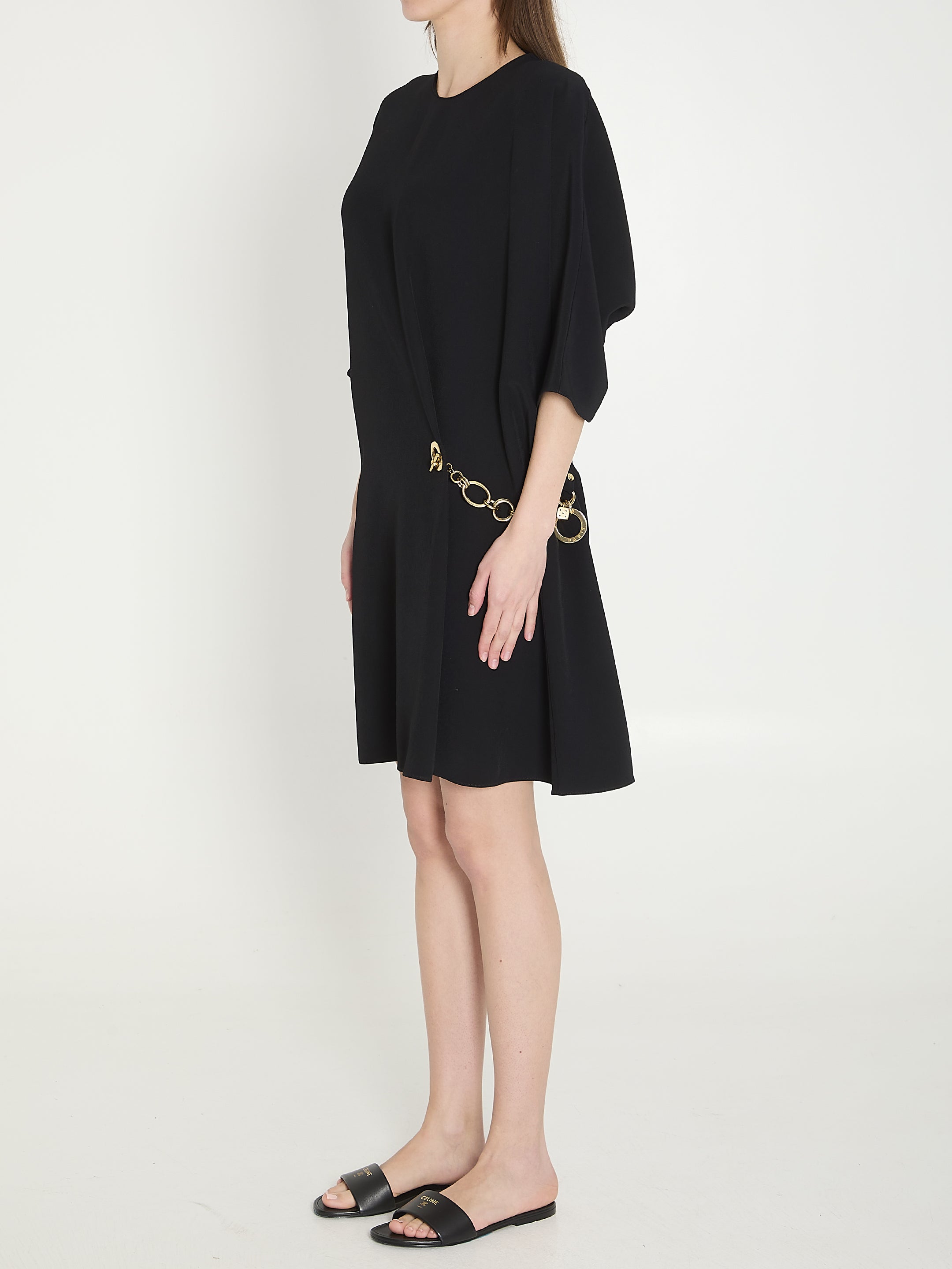 Celine Black Viscose Midi Dress