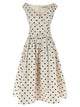 Self Portrait 'Cream Polka Dot Cotton Midi' Dress