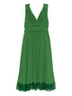 Self-Portrait Self-Portrait Green Chiffon Midi Dress