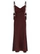 Self Portrait 'Burgundy Satin Flower Midi' Dress
