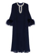 Self-Portrait Chiffon Feather Midi Dress