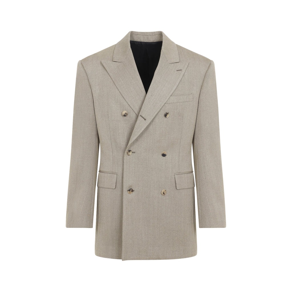 Celine Beige Colonne Wool Jacket