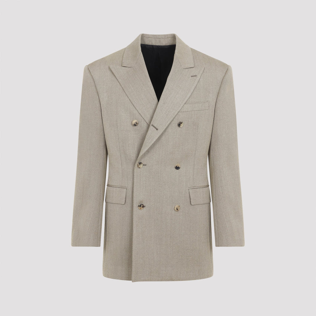 Celine Beige Colonne Wool Jacket