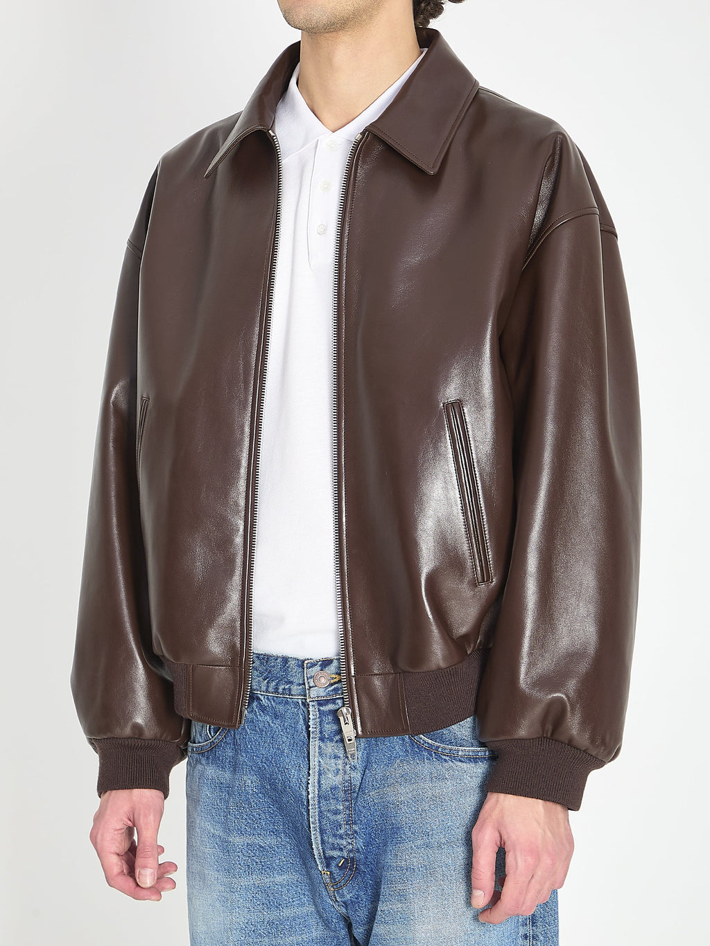 Celine Dark Brown Teddy Calf Leather Jacket