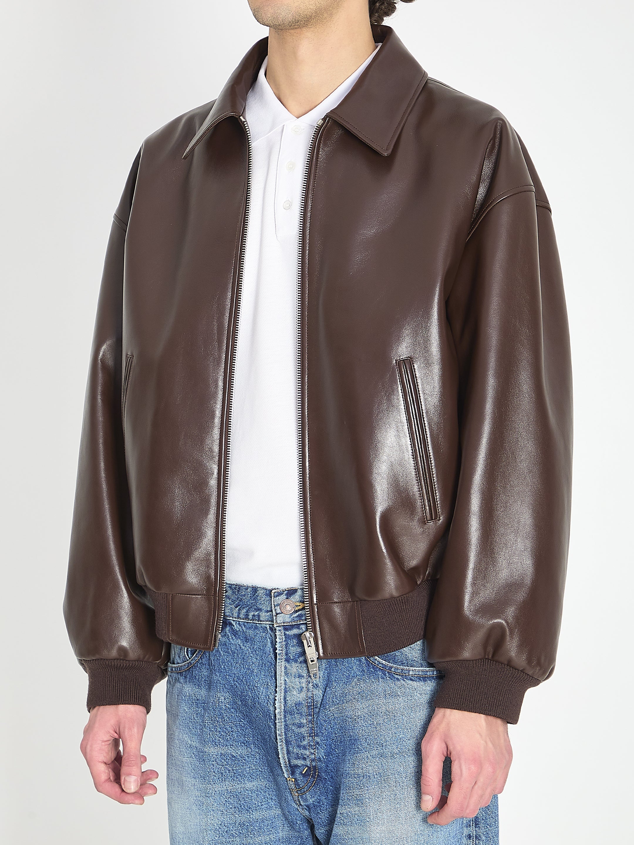 Celine Dark Brown Teddy Calf Leather Jacket